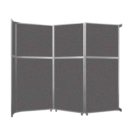 Versare Operable Wall Folding Room Divider 11'9" x 10'3/4" Charcoal Gray Fabric 1070307-1
